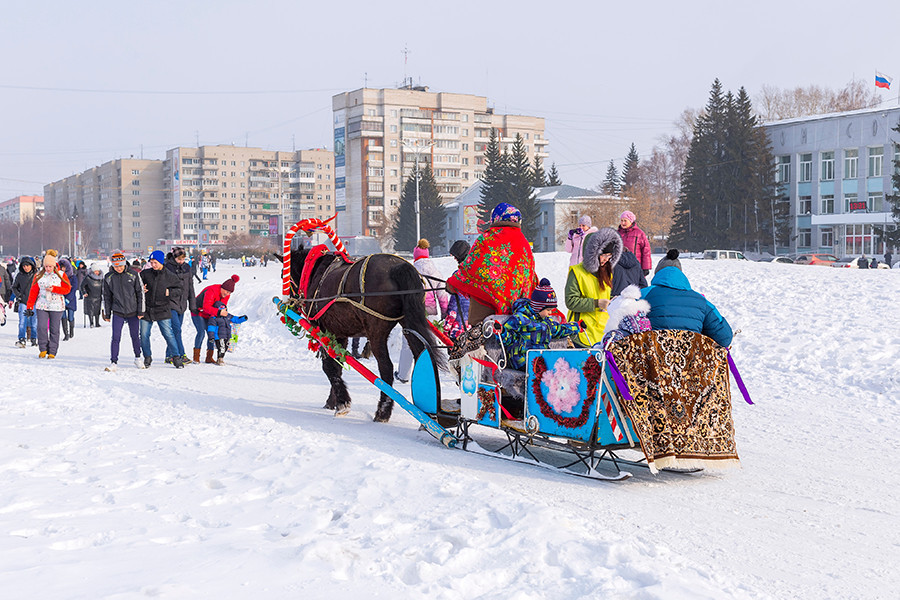 Passeio de trenó no Kolomenskoye