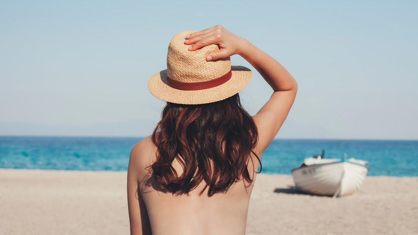 Nudist family summer souvenir photo Nudist family summer souvenir photo