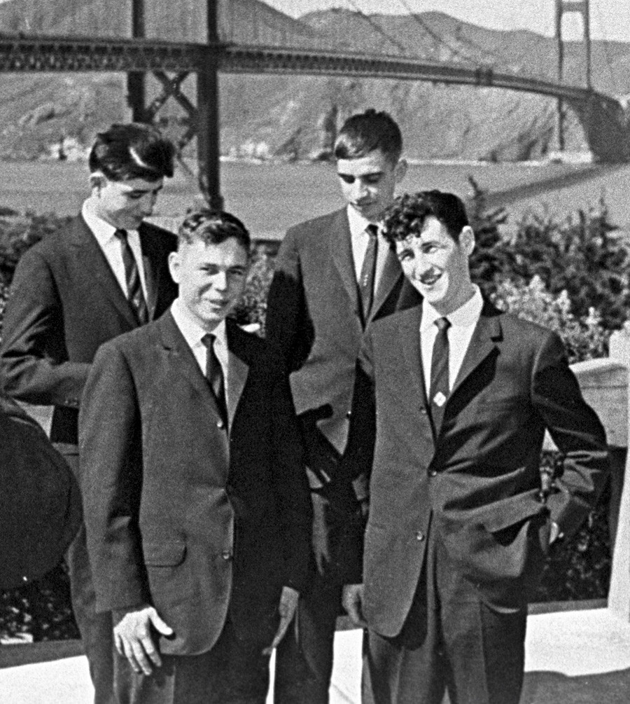 The four Soviet servicemen being photographed on an excursion in San Francisco