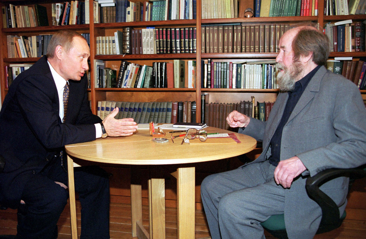 Alexánder Solzhenitsyn y Vladímir Putin, 20 de septiembre de 2000.
