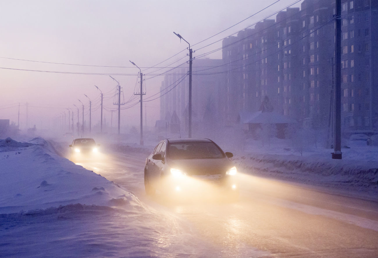 Coches cerca de Nefteyugansk.