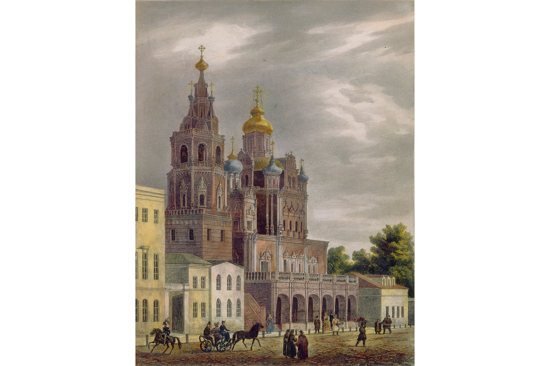Iglesia de la Dormición de María en la calle Pokovka en Moscú, 1825.