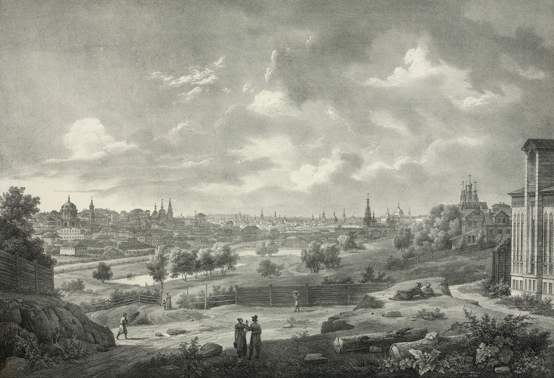 Sobre el río Yauza en Moscú, 1830.