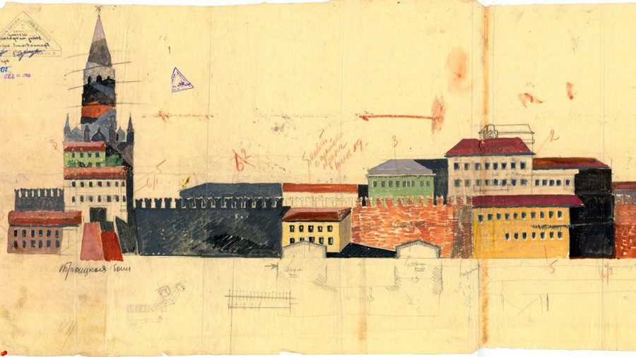 Plan del camuflaje de los edificios del Kremlin, de Borís Iofán.