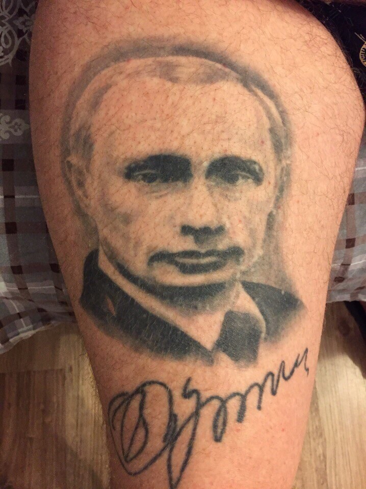 FOTO Kenapa Orang Orang Menato Wajah Putin di Tubuh 