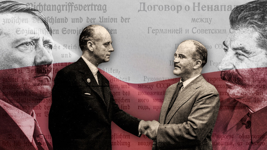 De-facto the Molotov-Ribbentrop pact meant the division of Poland between the USSR and Nazi Germany. 