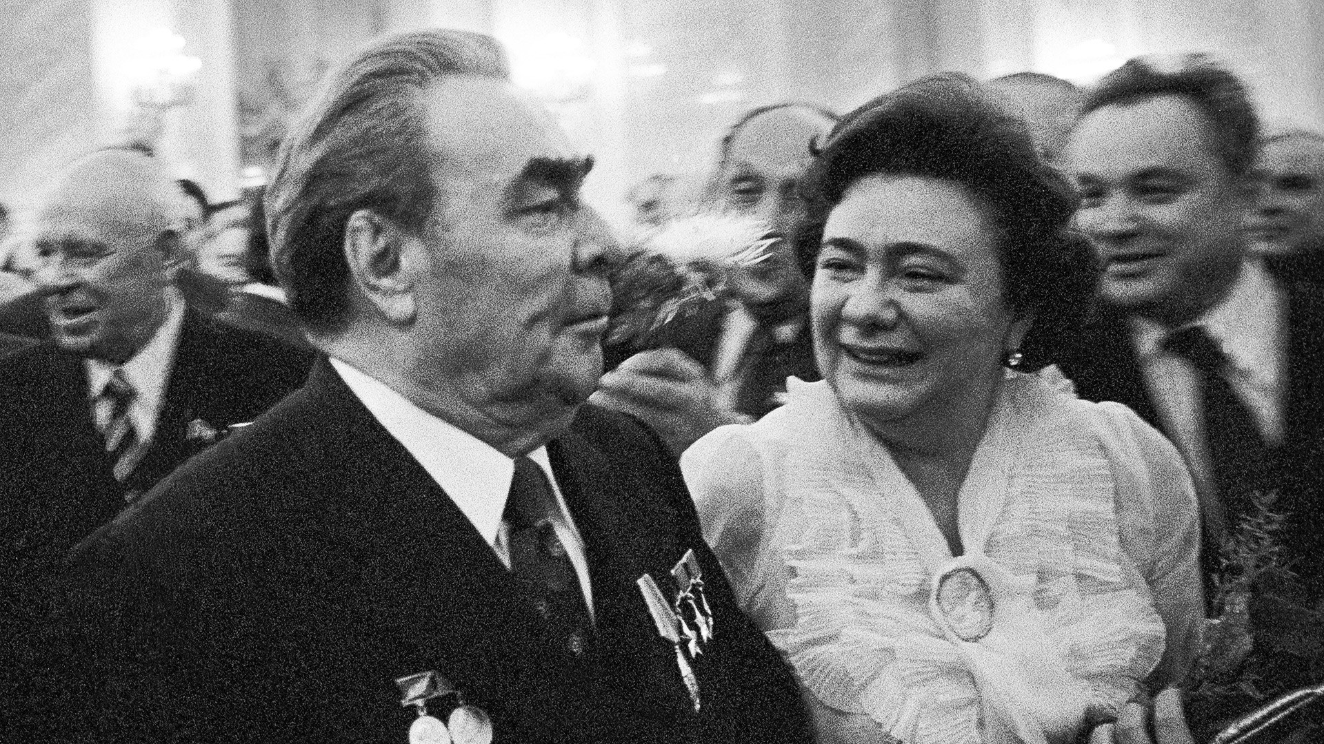 Leonid Ilyich Brezhnev with Galina Brezhneva
