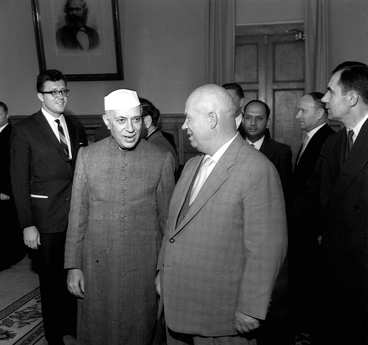 Jawaharlal Nehru et Nikita Khrouchtchev, 1962
