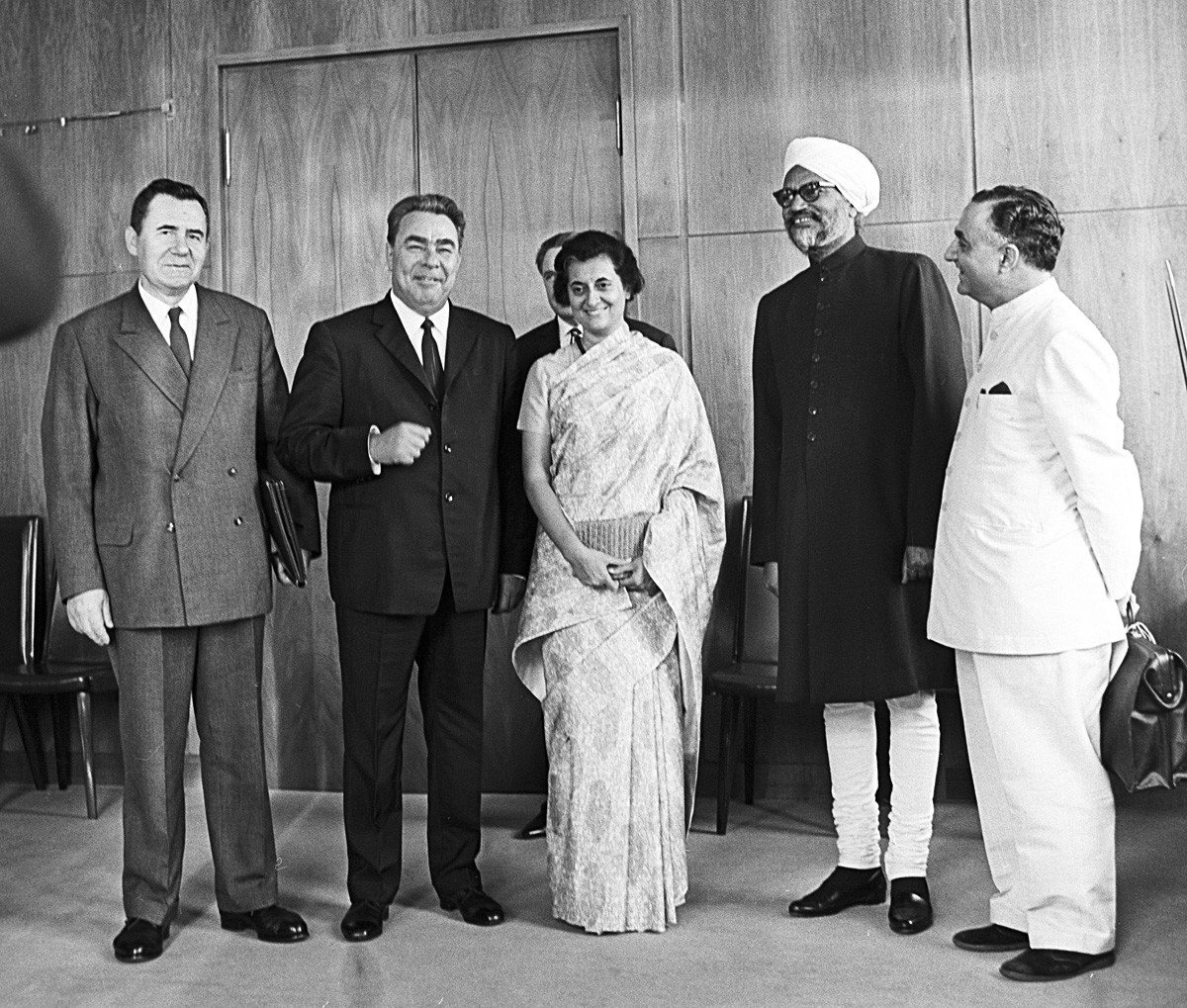 Rencontre entre Léonid Brejnev et la première ministre indienne Indira Gandhi