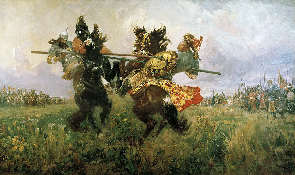 Dvoboj Peresveta i Čelubeja na Kulikovom polju, Mihail Avilov, 1943.