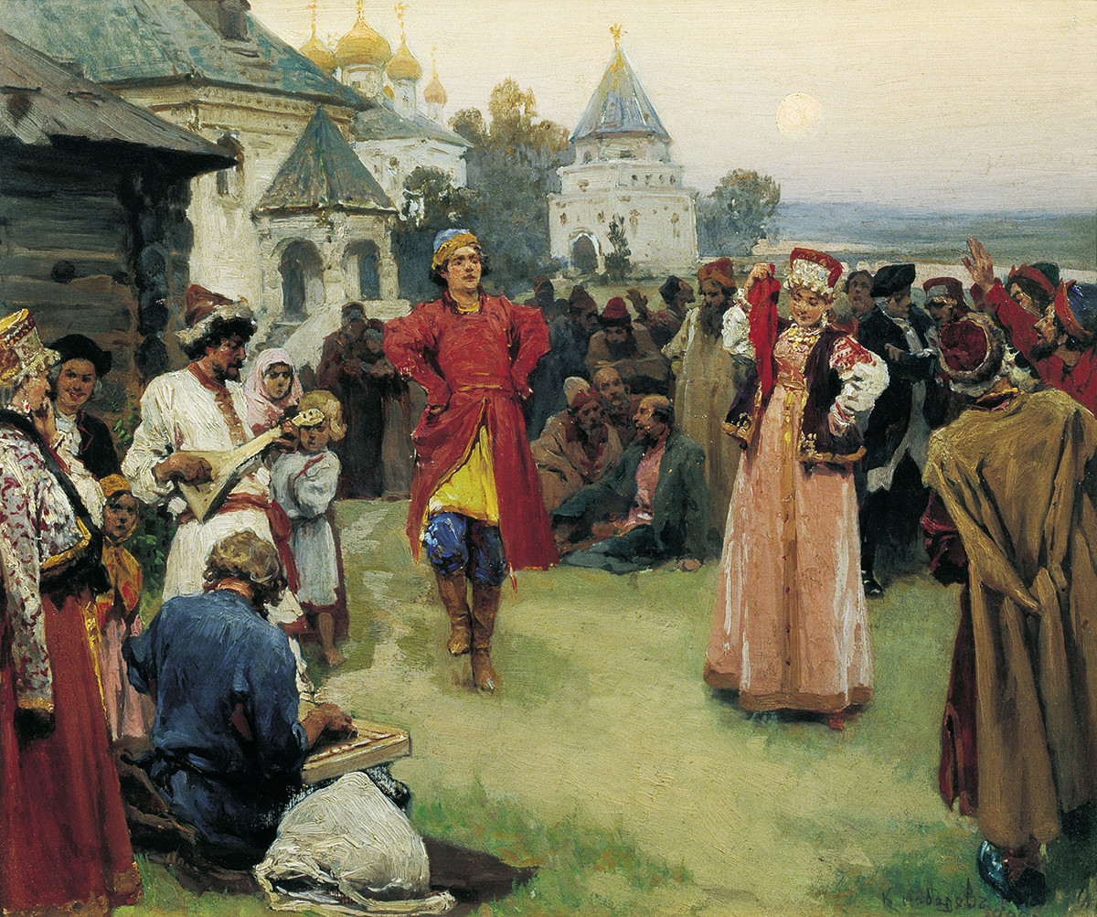 Klavdij Lebedev. Ruskaja pljaska, 1900
