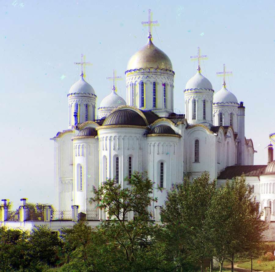Dormition Cathedral. Northeast view with apse. Summer 1911 