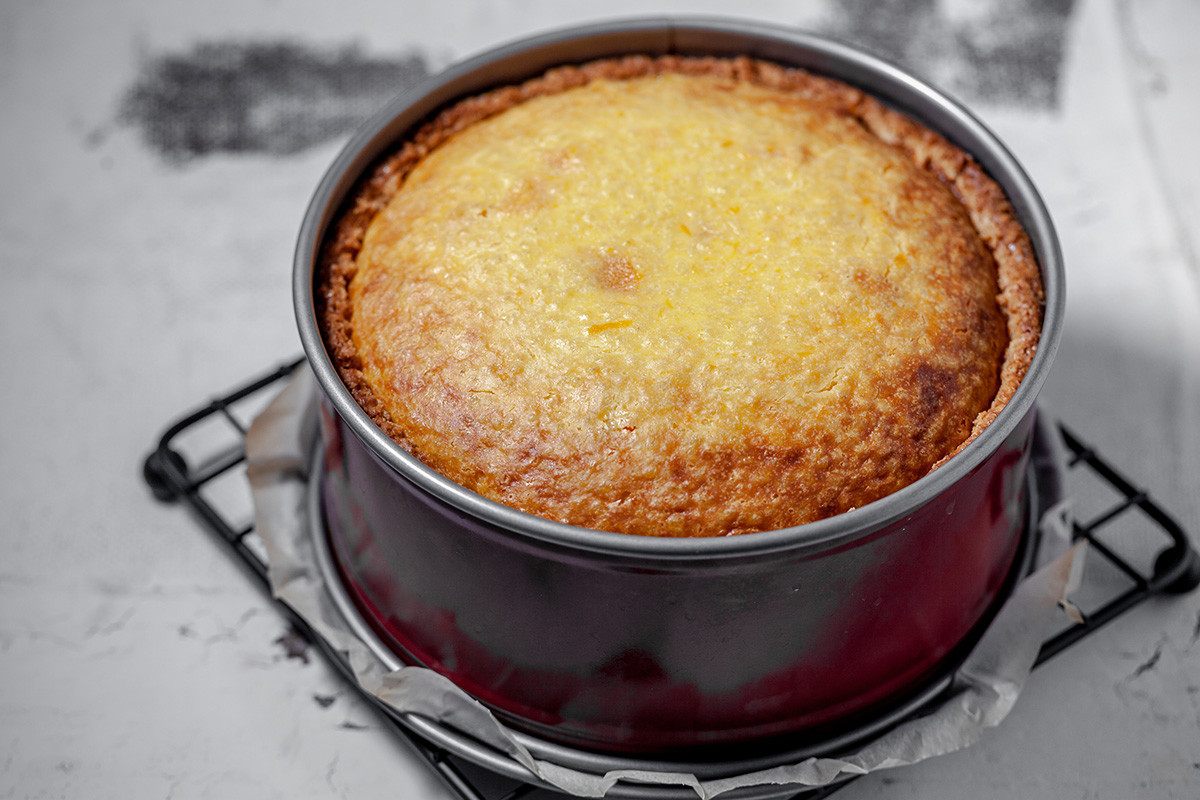 Sweet krupenik Russian millet dessert with pumpkin and citrus scent
