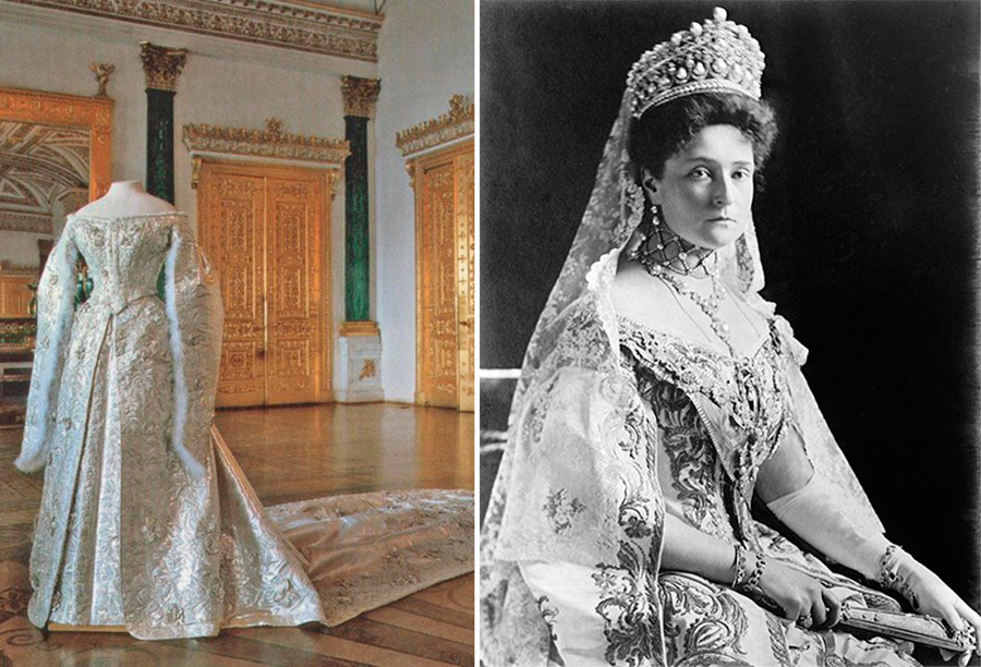 Alexandra Fiódorovna y su vestido de novia
