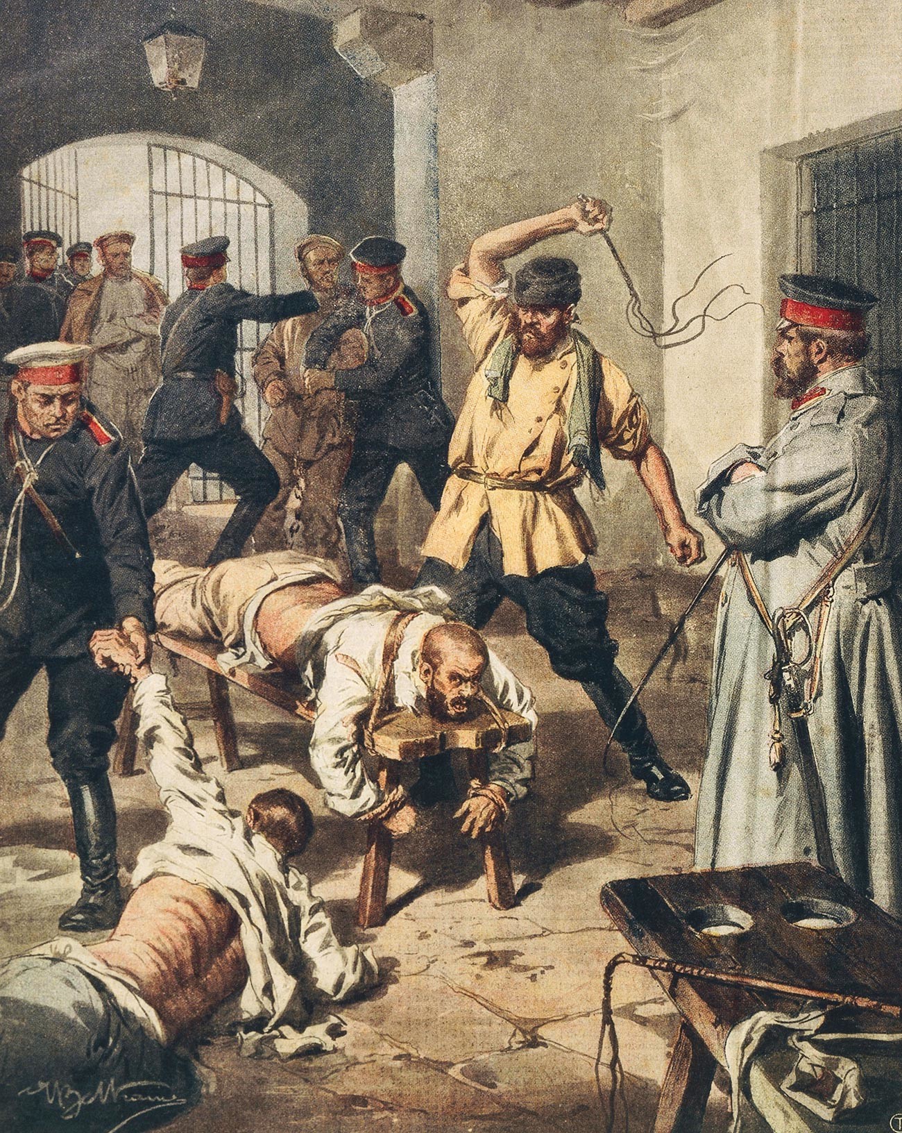 Achille Beltrame, La Domenica del Corriere, Ужасите на руските затвори