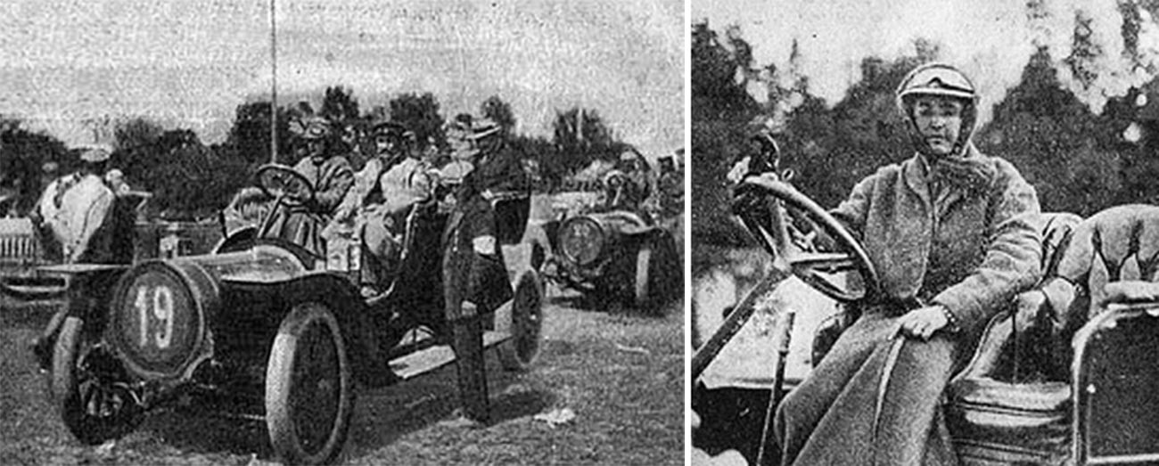 Sophia Dolgorukova behind the wheel at the Emperor Nicholas II Prize International Rally, 1910