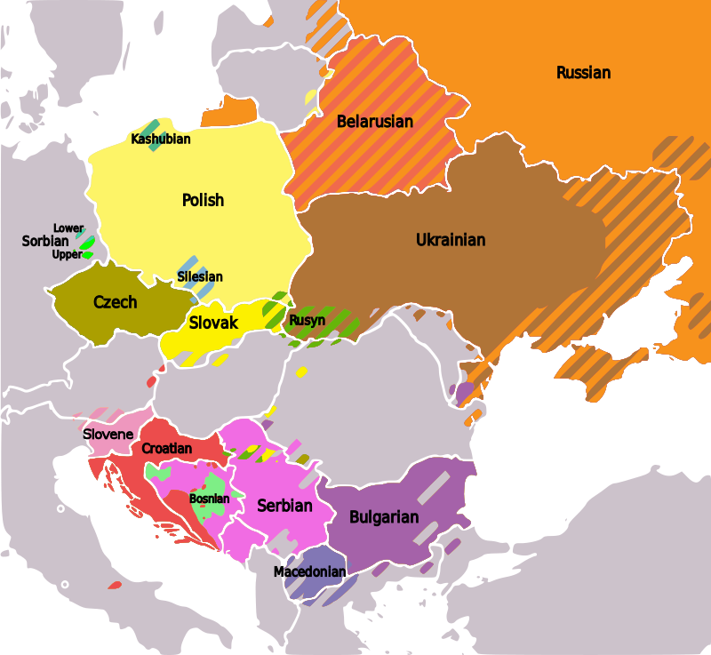 Современное распространение славянских языков