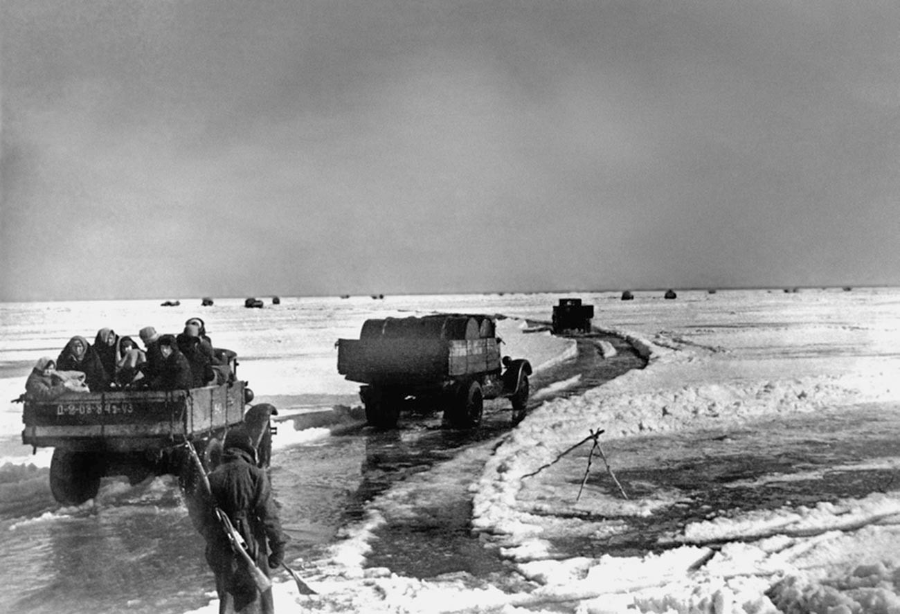 The 'Road of Life' along Lake Ladoga.