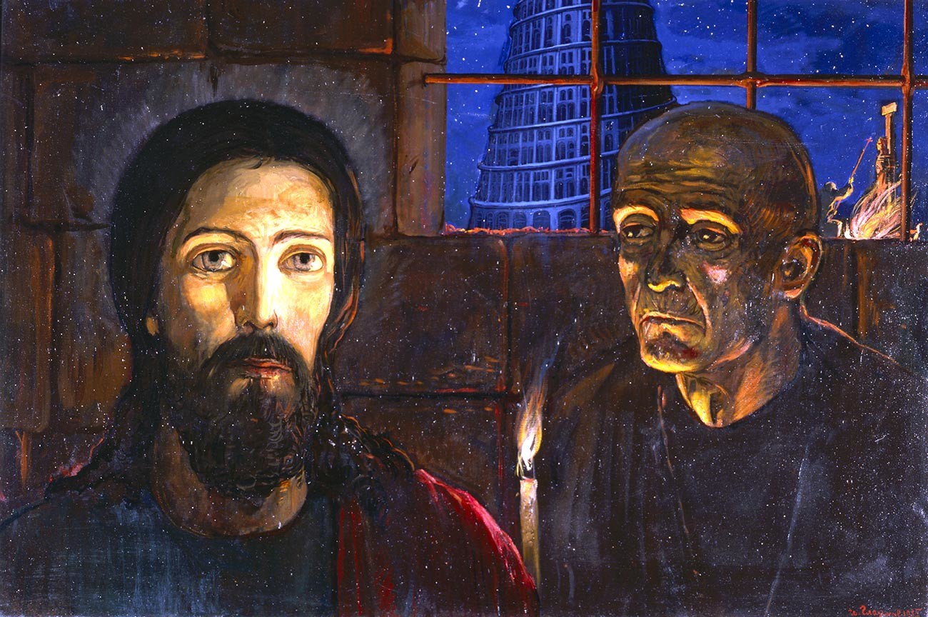 Reproduction of 'The Grand Inquisitor' painting, by Ilya Glazunov.