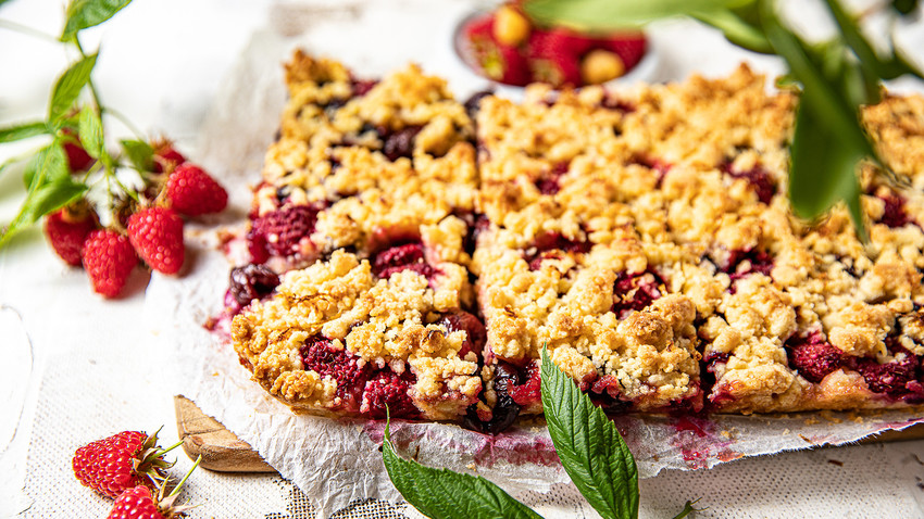 Russian-style crumble pie inspired by babushka's cookies with ...