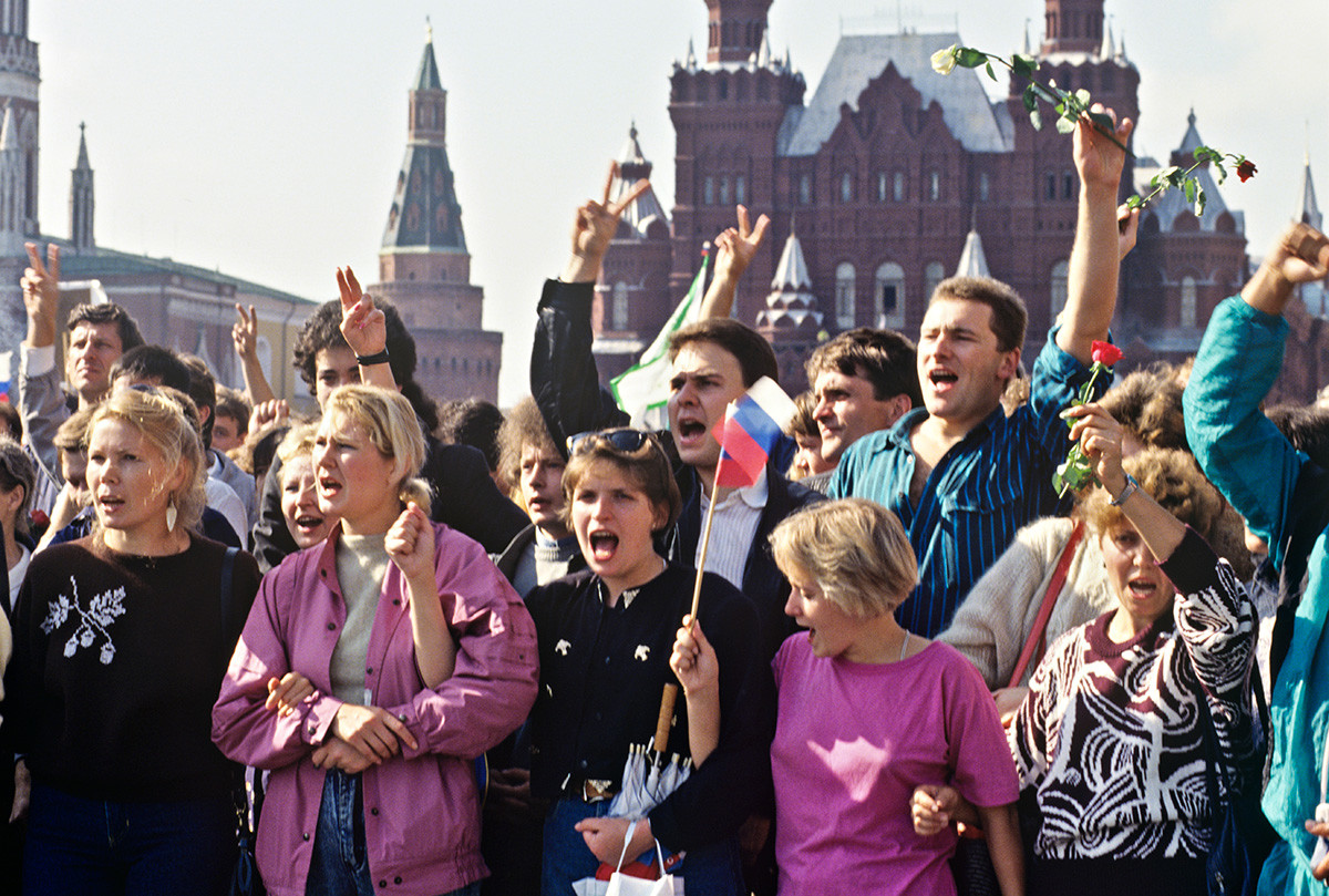 The Red Square in Moscow in August 1991.