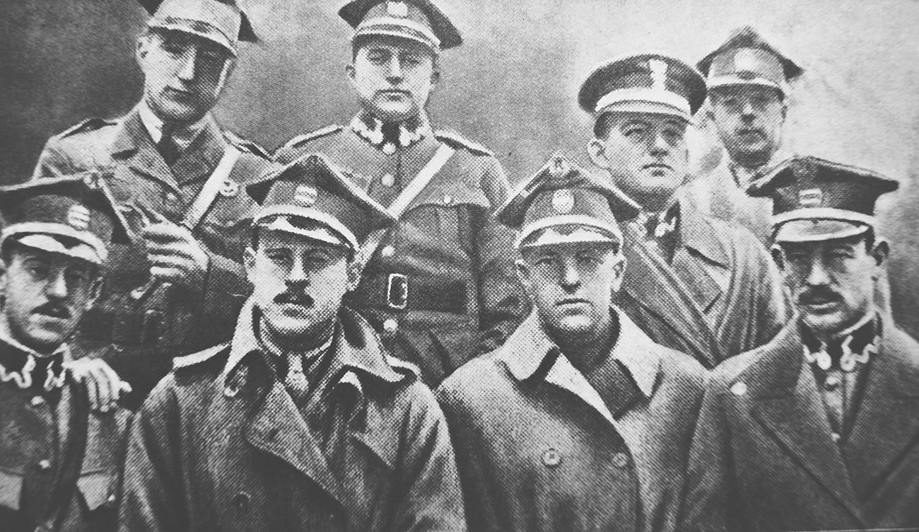 Pierwsi amerykańscy ochotnicy: Fontleroy, Cooper, Corcy, Crawford, Shrewsbury, Clark, Rorison, Noble