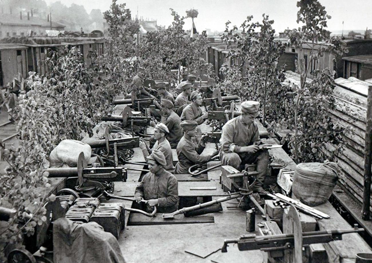 The Czechoslovak's armoured train near Ufa, 1918.