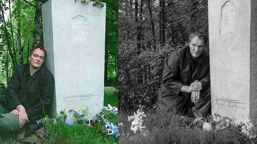 Tarantino at Pasternak's grave