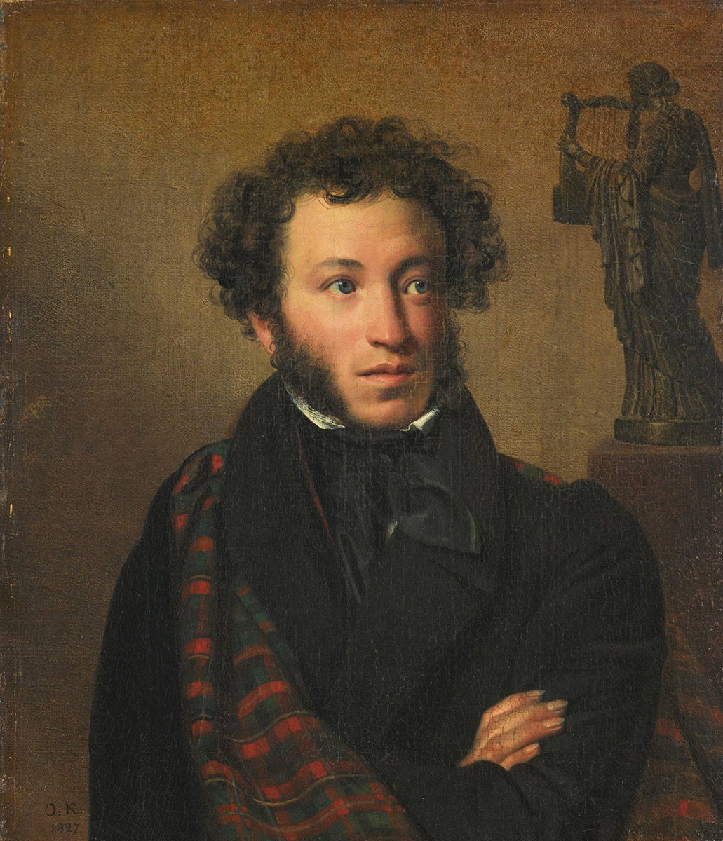 Porträt von Alexander Puschkin von Orest Kiprenski, 1827.