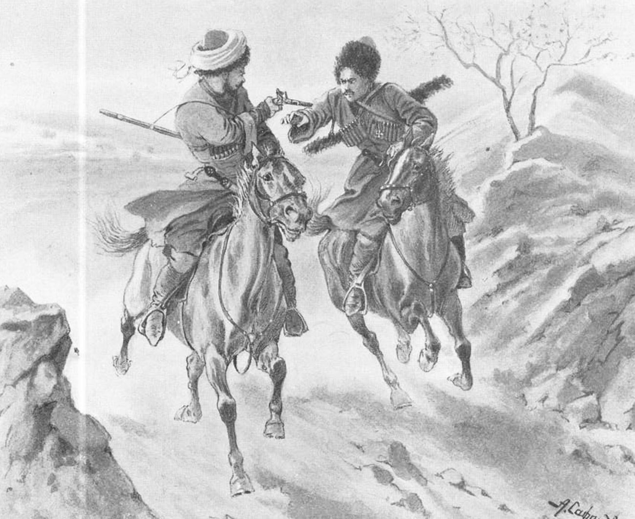 An illustration for Leo Tolstoy's 'Hadji Murat' novel