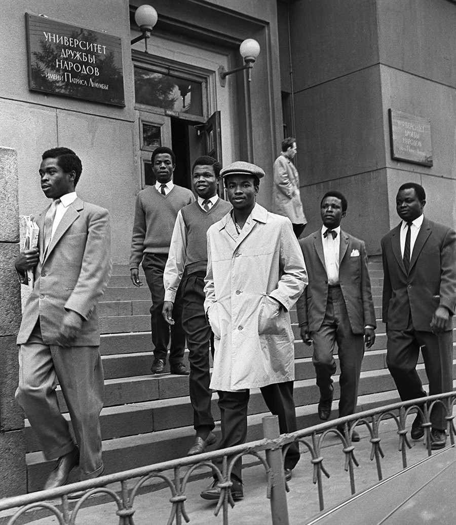 Students at the Patrice Lumumba University in Moscow.