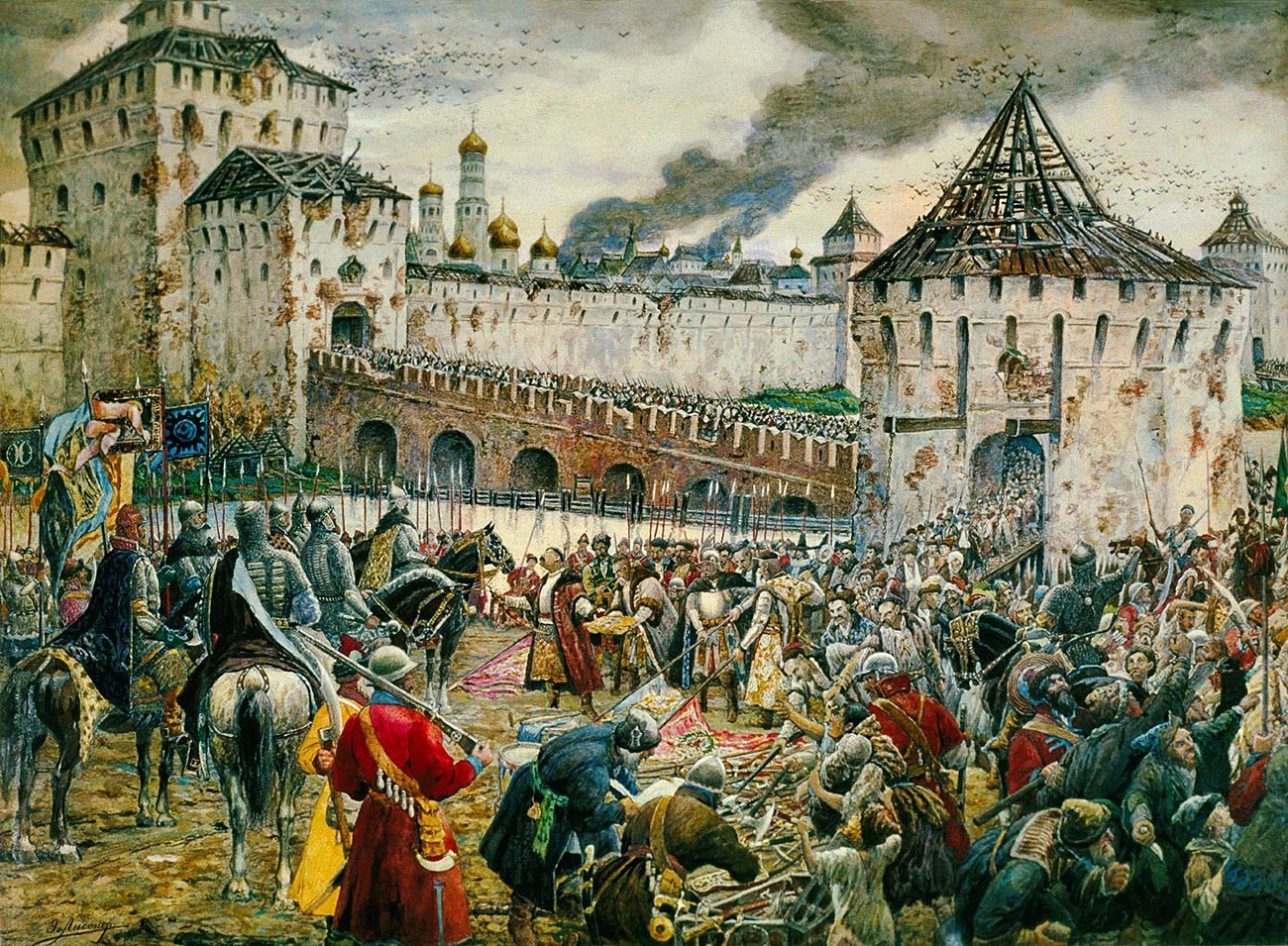 Ernst Lissner. The Poles surrender the Moscow Kremlin to Prince Pozharsky in 1612.
