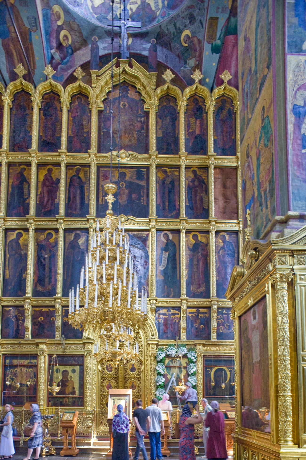 Novospassky Monastery, Transfiguration Cathedral. View east toward icon screen. August 18, 2013