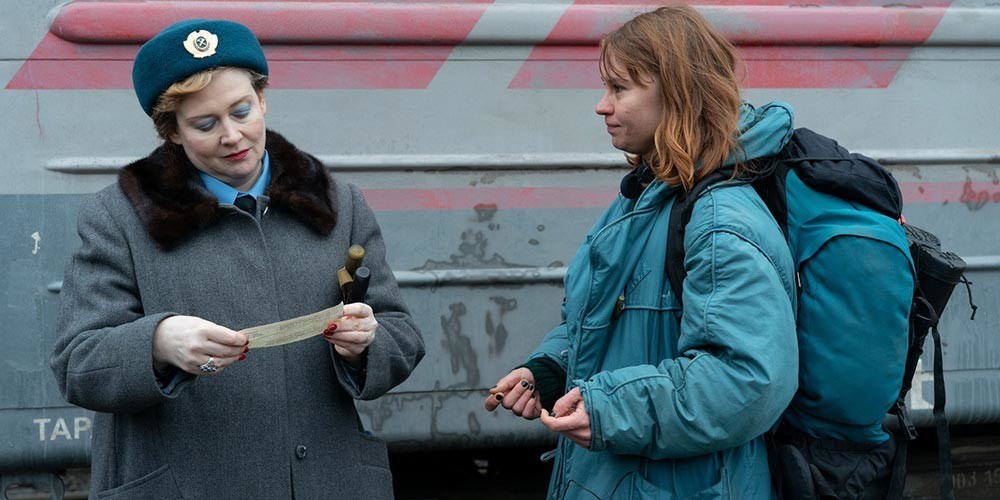 Russian actress Yulia Aug and Finland's Seidi Haarla in 'Compartment No. 6'.
