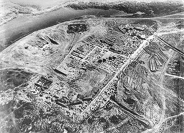 Sarkel. Luftaufnahme von den sowjetischen Ausgrabungen in den 1930er Jahren.