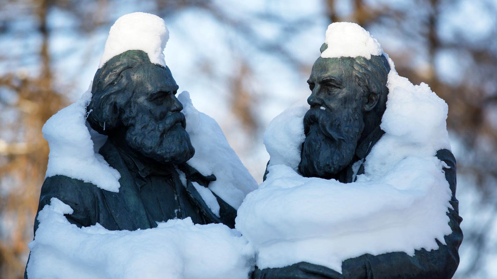 Monument to Karl Marx and Friedrich Engels in Petrozavodsk, Karelia