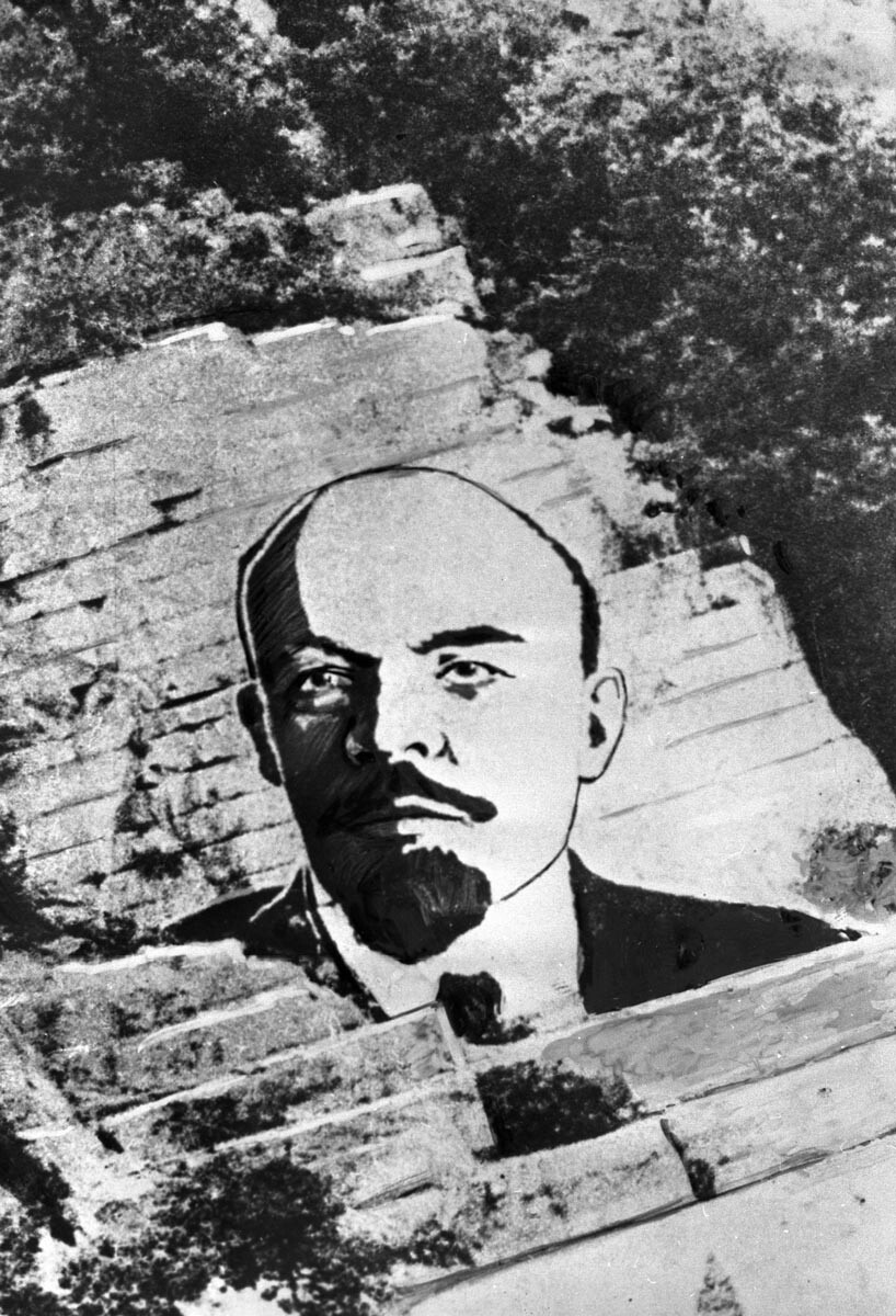 La versión soviética del retrato de Lenin.

