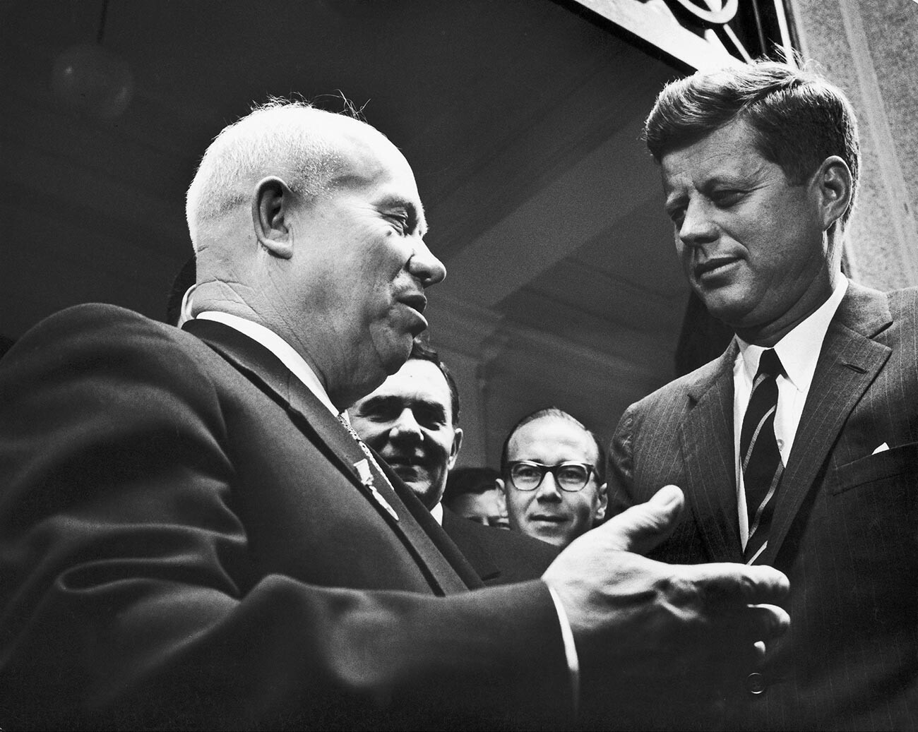 Nikita Khrushchev and J. F. Kennedy
