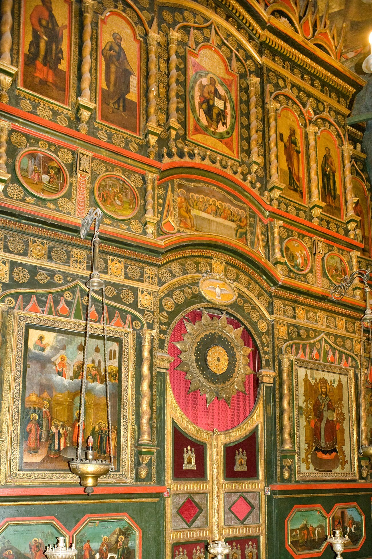 St. Basil's, Church of the Intercession. 18th-century icon screen with icon of the Intercession (left). June 2, 2012