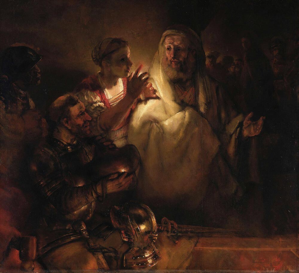 Rembrandt. The Denial of Saint Peter, 1660