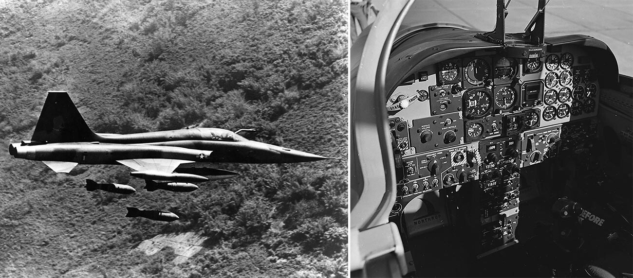 A Northrop F-5 Freedom Fighter aeroplane of the US Air Force