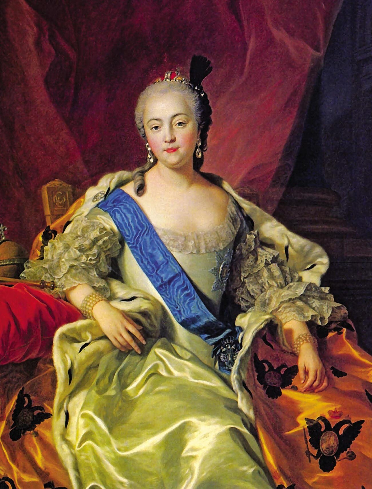 Empress Elizabeth by Charles-Andre van Loo, a parade portrait.