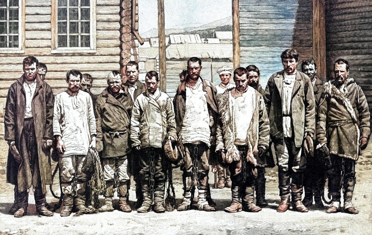 Russian convicts in the 19th century.