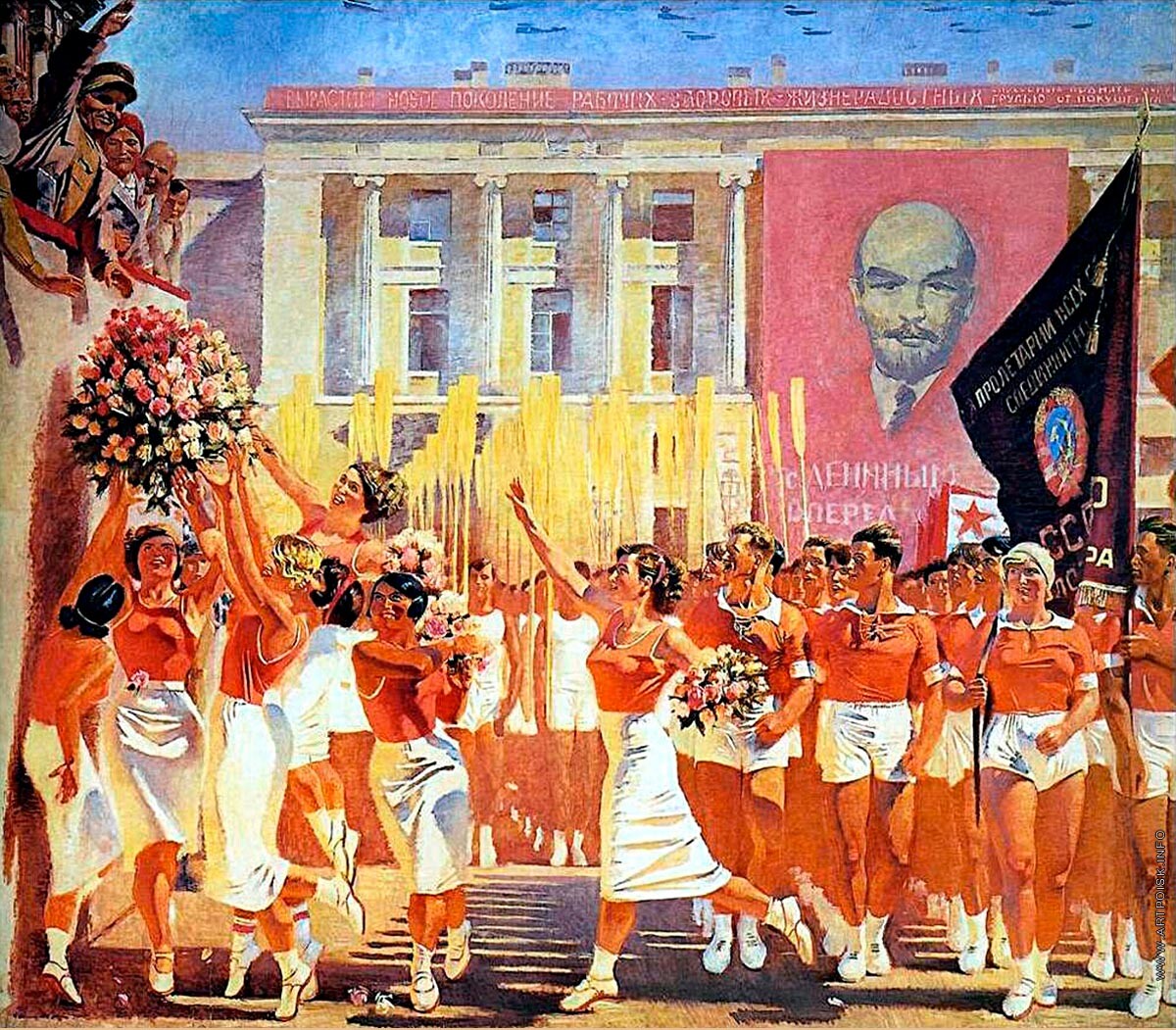 Alexander Samokhvalov. Sergey Kirov Greeting Parad of Athletes, 1935