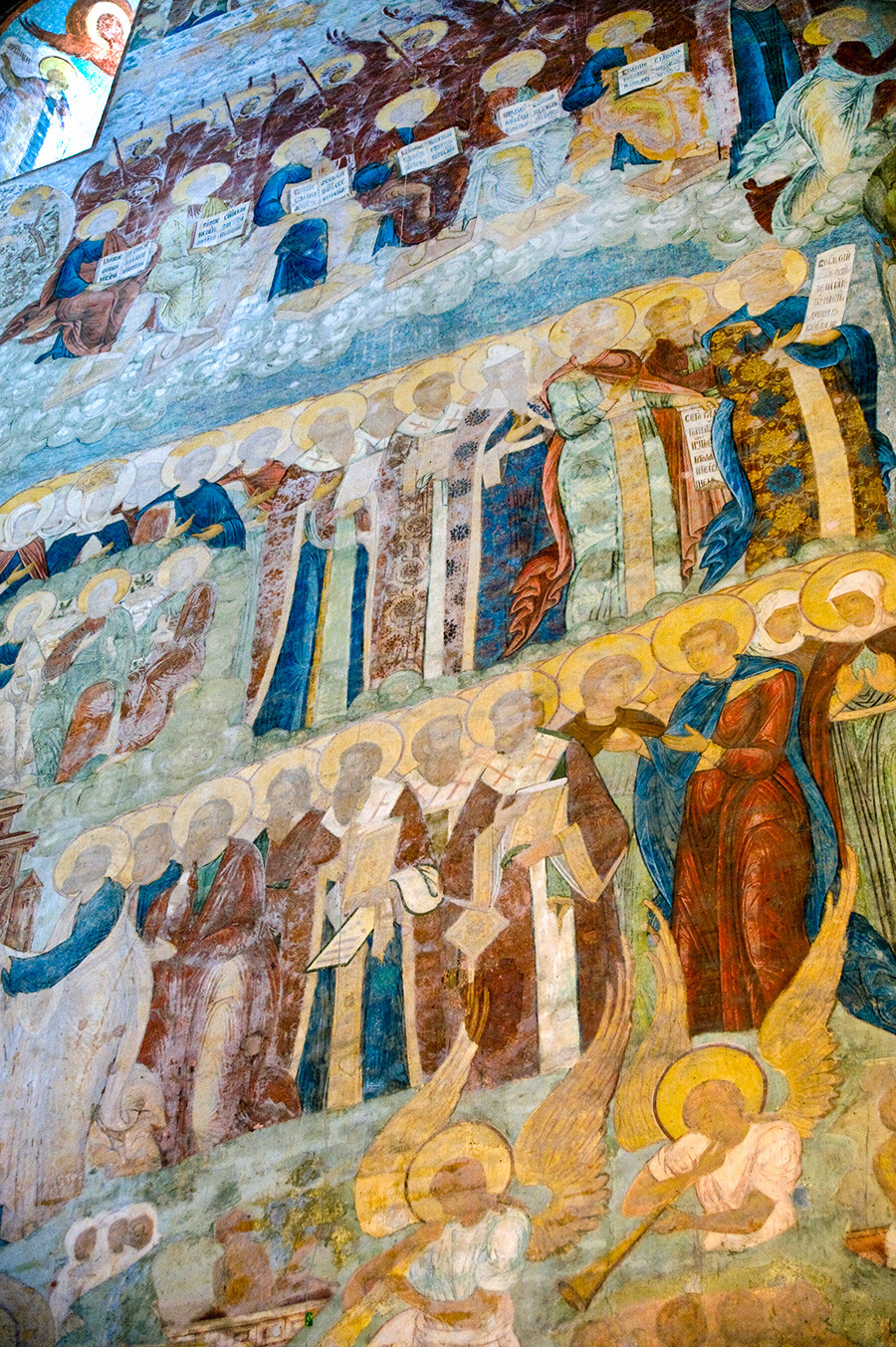 St. Sophia Cathedral. West wall, left side. Fresco of Assembly of the Righteous at Last Judgement. July 20, 2011