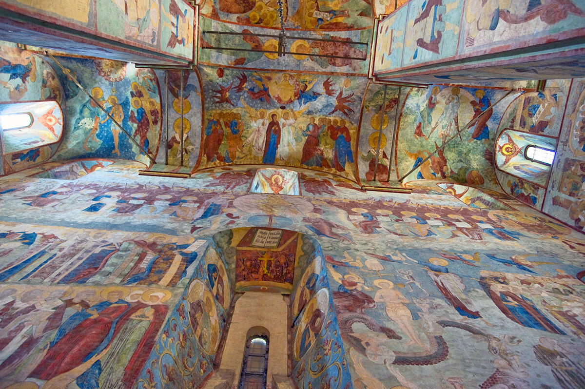 St. Sophia Cathedral. West wall with frescoes of Last Judgement. July 20, 2011