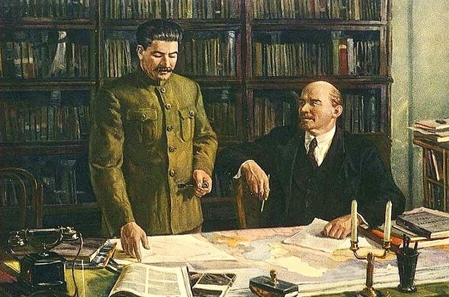  Дмитрий Налбандян. В И. Ленин и И.В. Сталин за създаването на проекта ГОЭЛРО, 1957 