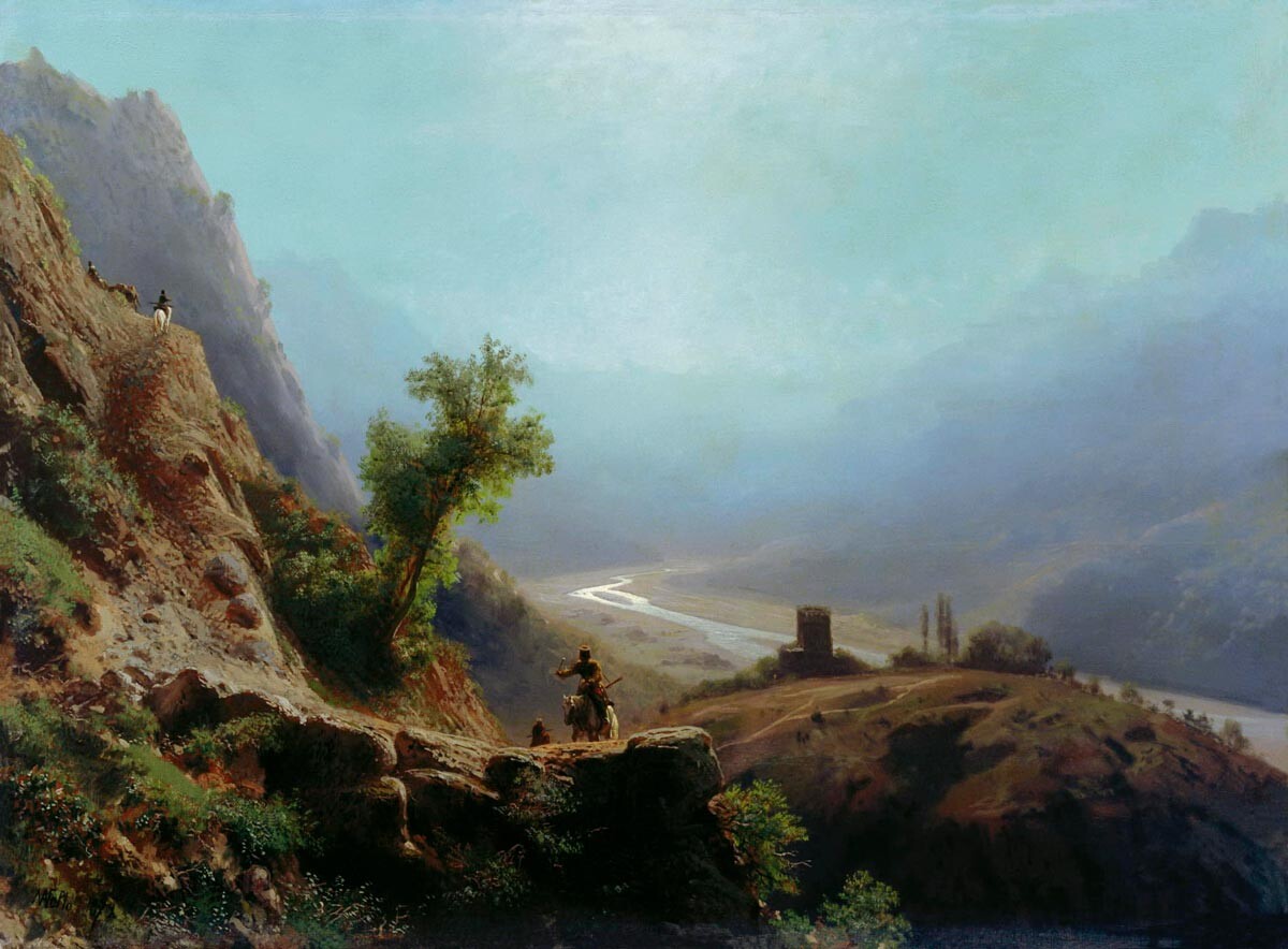 In the Caucasus Mountains, 1879.