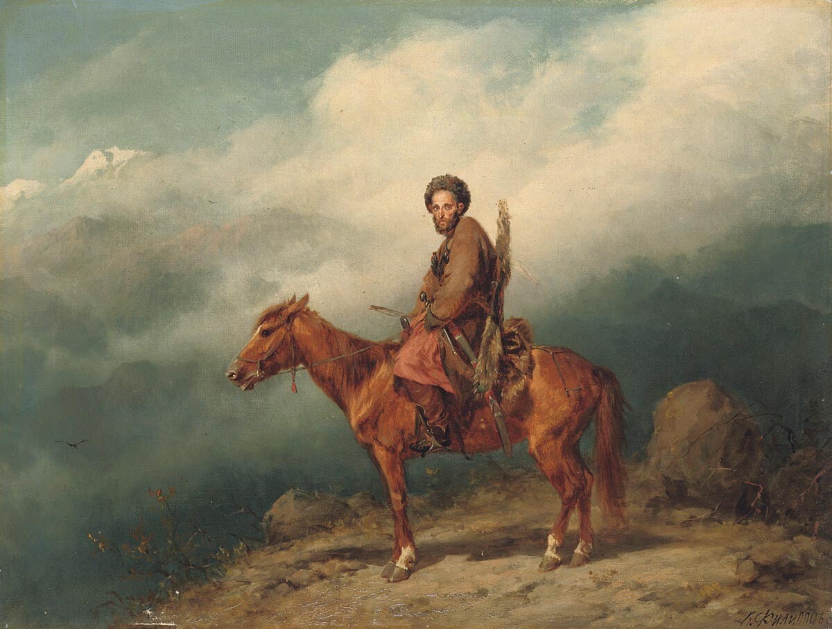 A Caucasian horseman, 1800s.