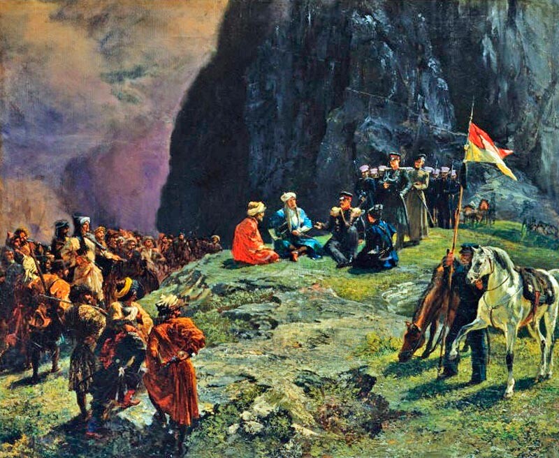 General Kluge von Klugenau's meeting with Shamil in 1837, 1849.